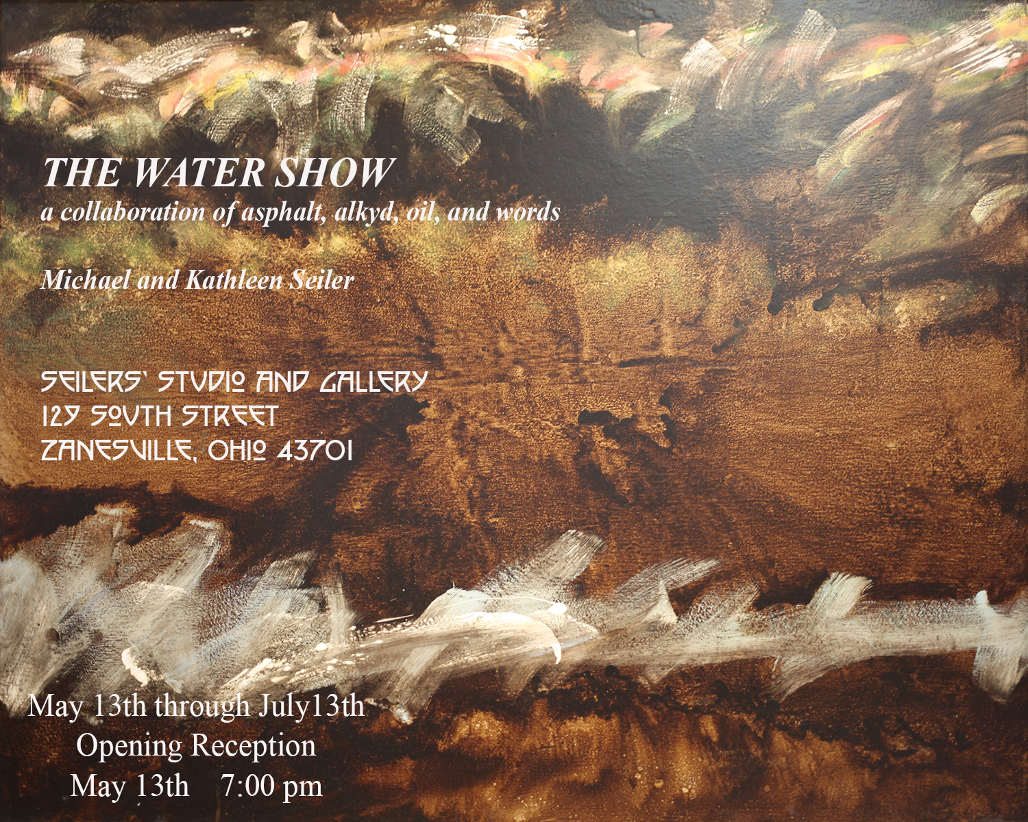 Abstract brown poster announcing The Water Show