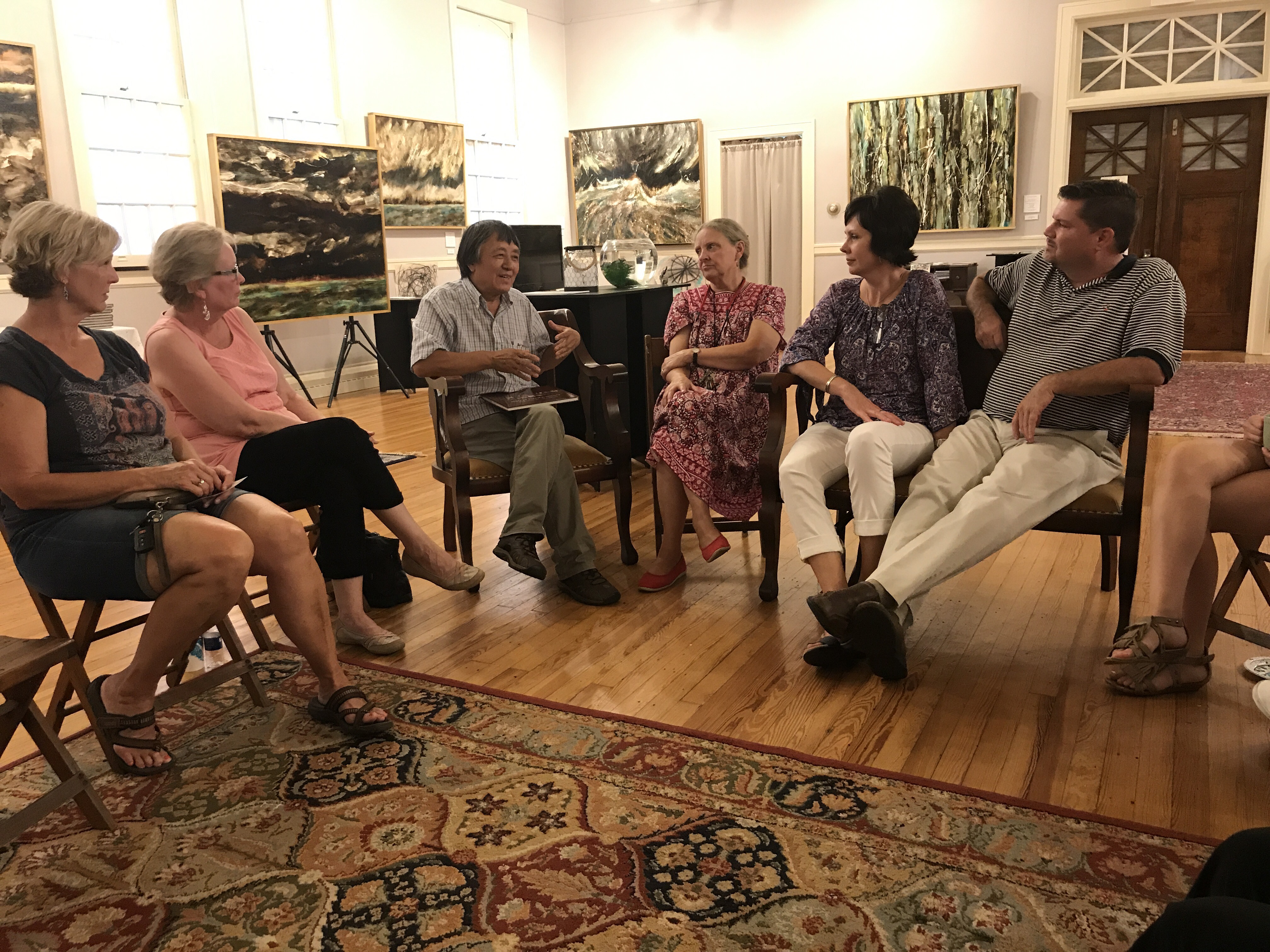 Zanesville Artist Residency Forum at Seilers' Studio on the properties of space lead by Shannon Kim and Hillary Hendricks and hosted by Michael Seiler